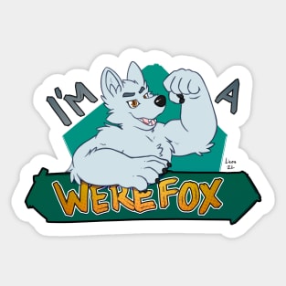 I'm a werefox, white Sticker